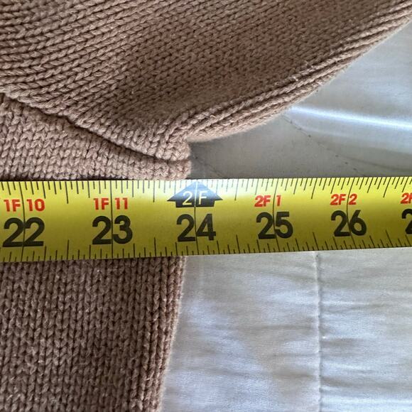 Lauren Ralph Lauren Vintage Fisherman Sweater 90s Y2K Brown Knit Button Shawl 2X - Picture 10 of 11